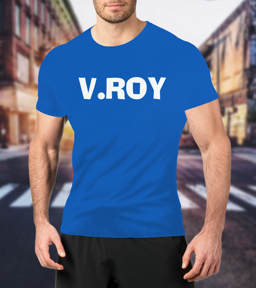 V Roy Classic Blue Typography T-Shirt