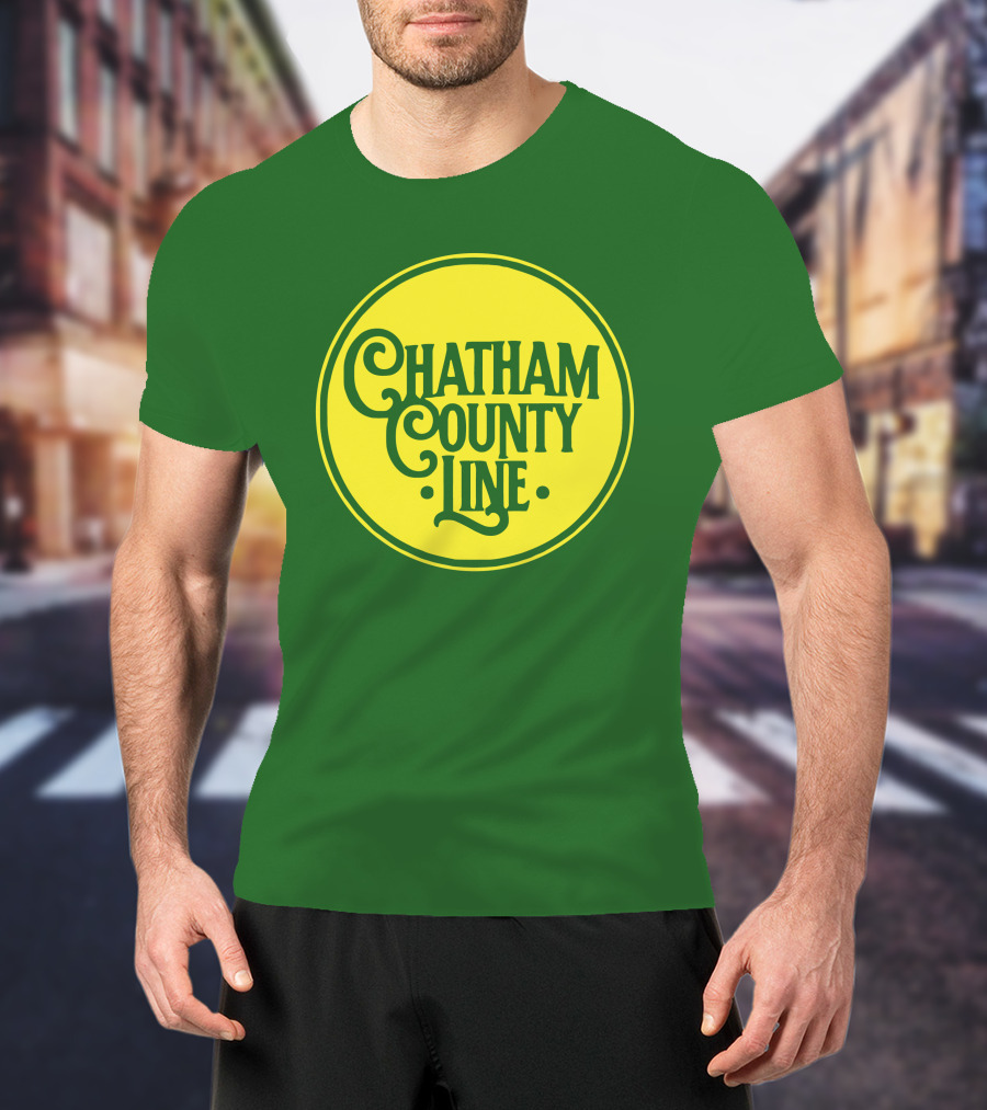 Chatham County Line Vintage Circle Logo On Green Background T-Shirt