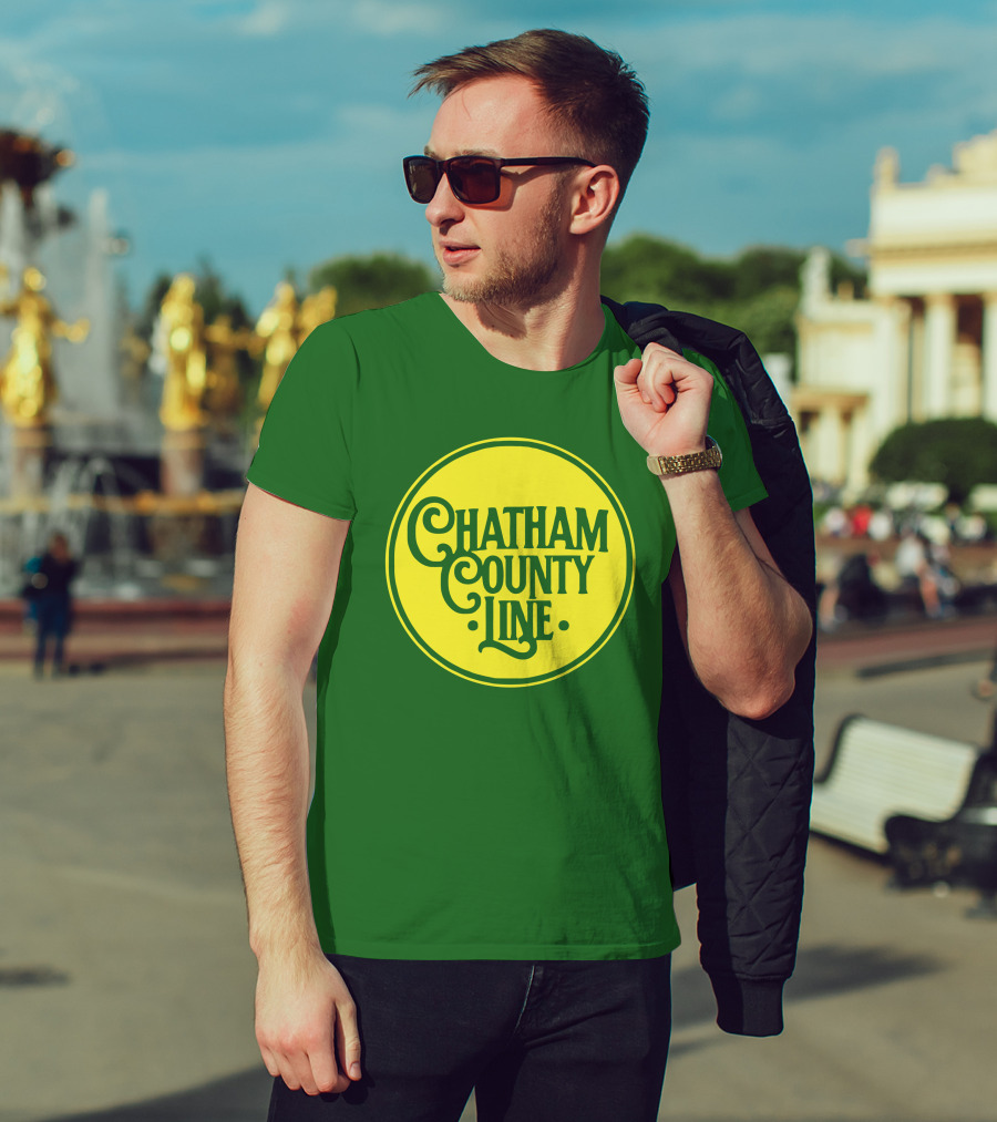 Chatham County Line Vintage Circle Logo On Green Background T-Shirt