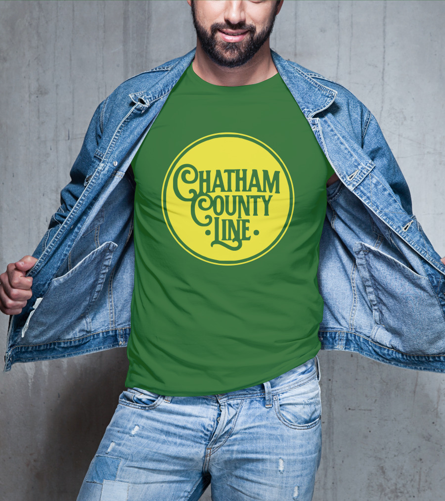 Chatham County Line Vintage Circle Logo On Green Background T-Shirt