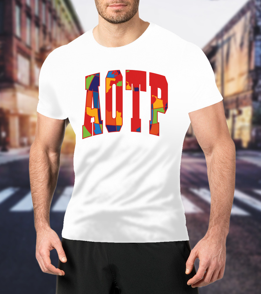 AOTP Bold Multicolor Lettering T-Shirt