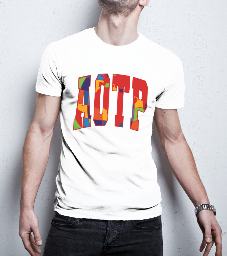 AOTP Bold Multicolor Lettering T-Shirt