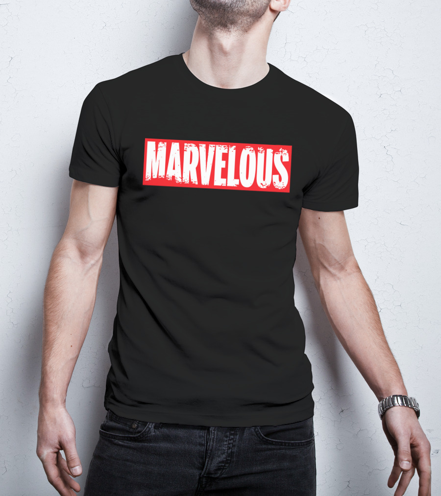MARVELOUS Bold Red Block Lettering T-Shirt