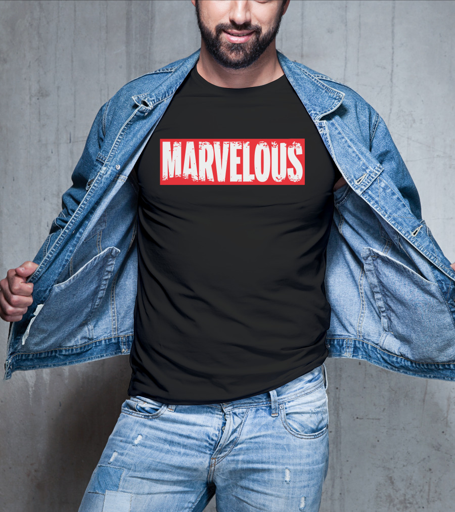 MARVELOUS Bold Red Block Lettering T-Shirt