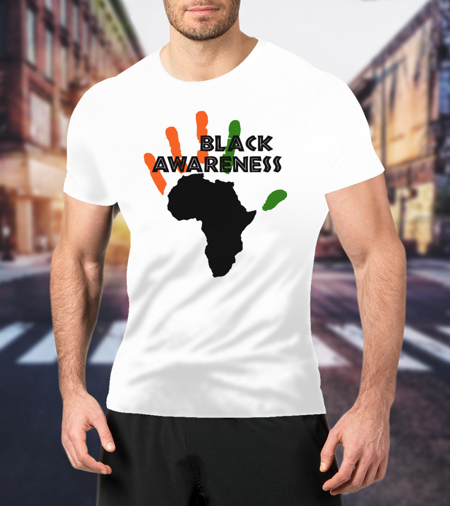 Black Awareness Africa Handprint T-Shirt