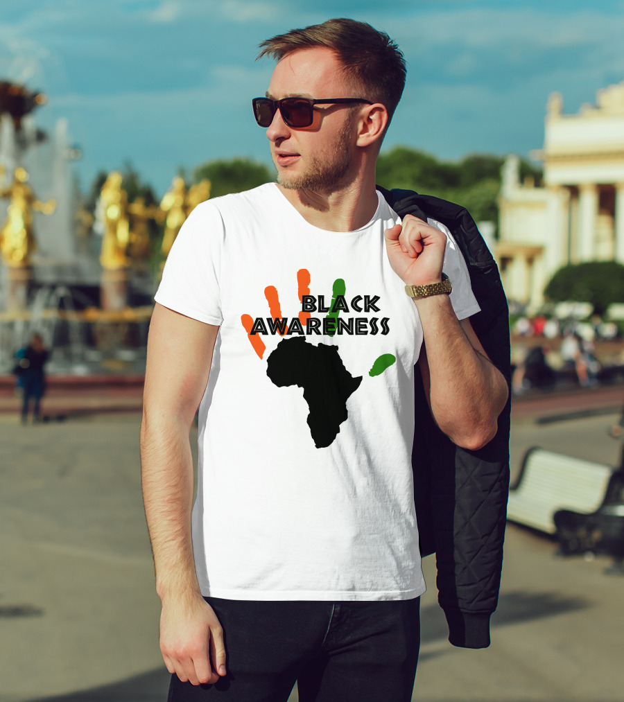 Black Awareness Africa Handprint T-Shirt