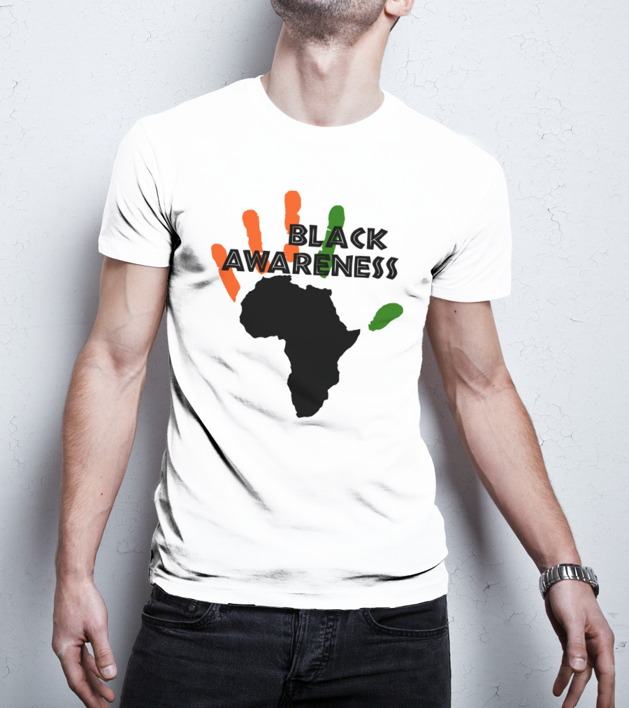 Black Awareness Africa Handprint T-Shirt