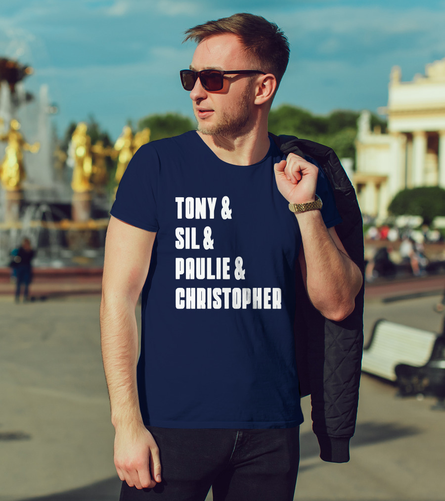 Tony And Sil And Paulie And Christopher Sopranos Characters T-Shirt