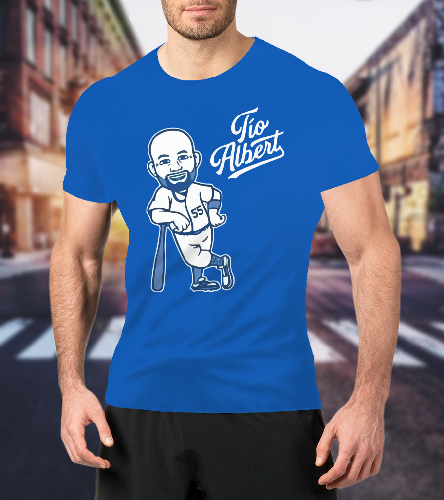 Los Angeles Baseball Tio Albert 55 Cartoon Character T-Shirt