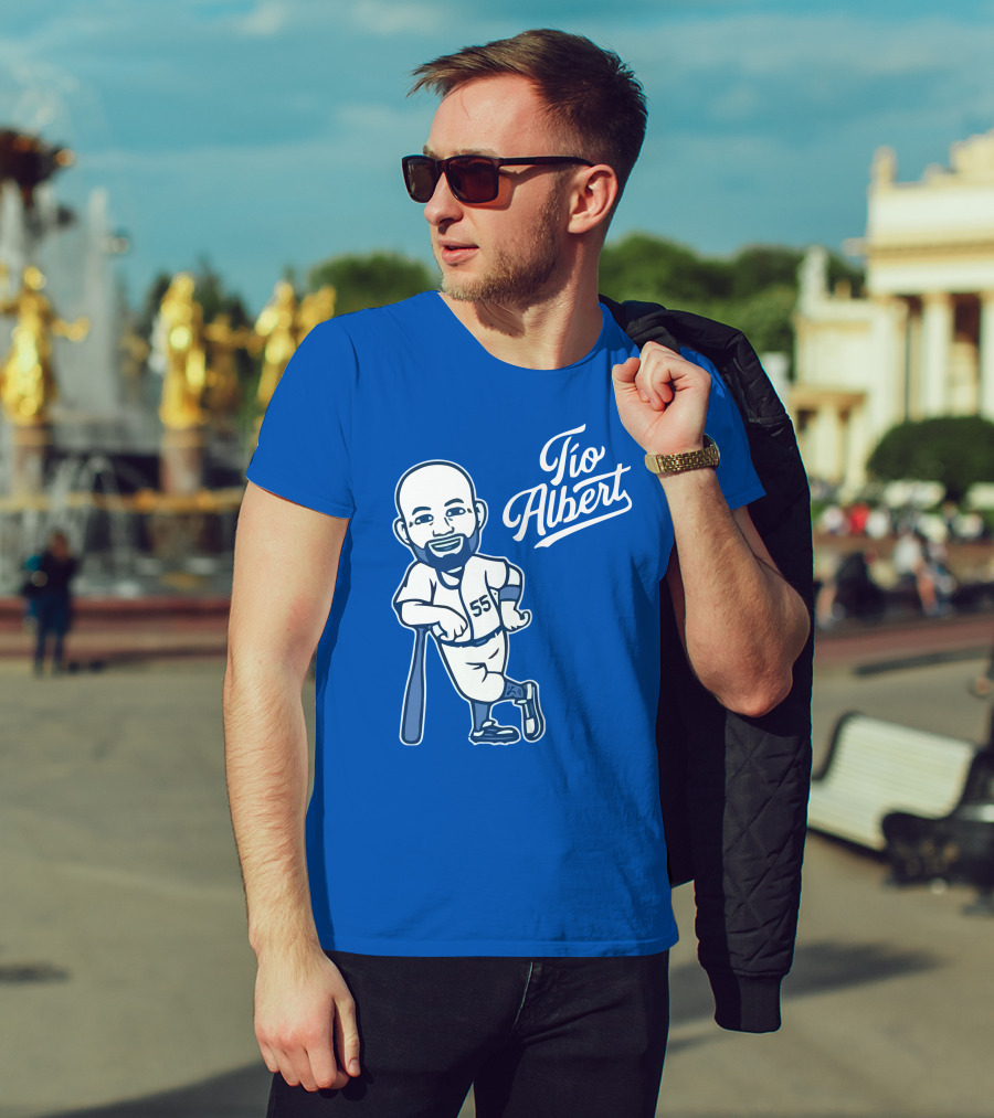 Los Angeles Baseball Tio Albert 55 Cartoon Character T-Shirt