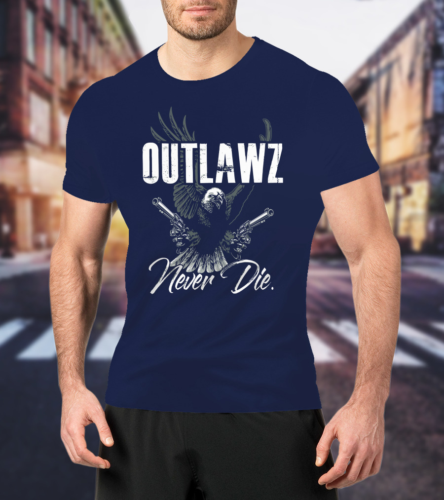 OUTLAWZ Never Die Eagle Guns T-Shirt