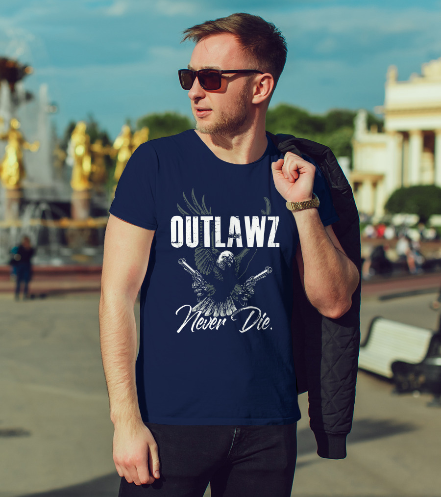 OUTLAWZ Never Die Eagle Guns T-Shirt