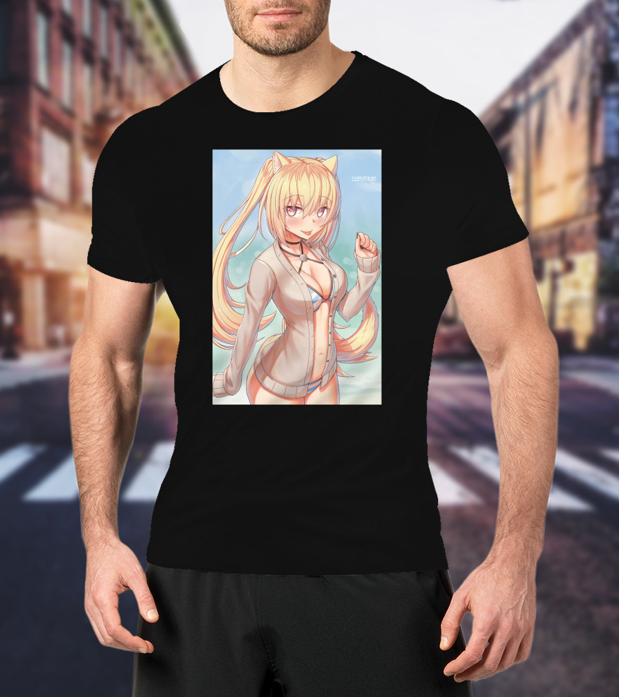 Snuffy Merch Hungrykitty Catgirl Anime Character T-Shirt