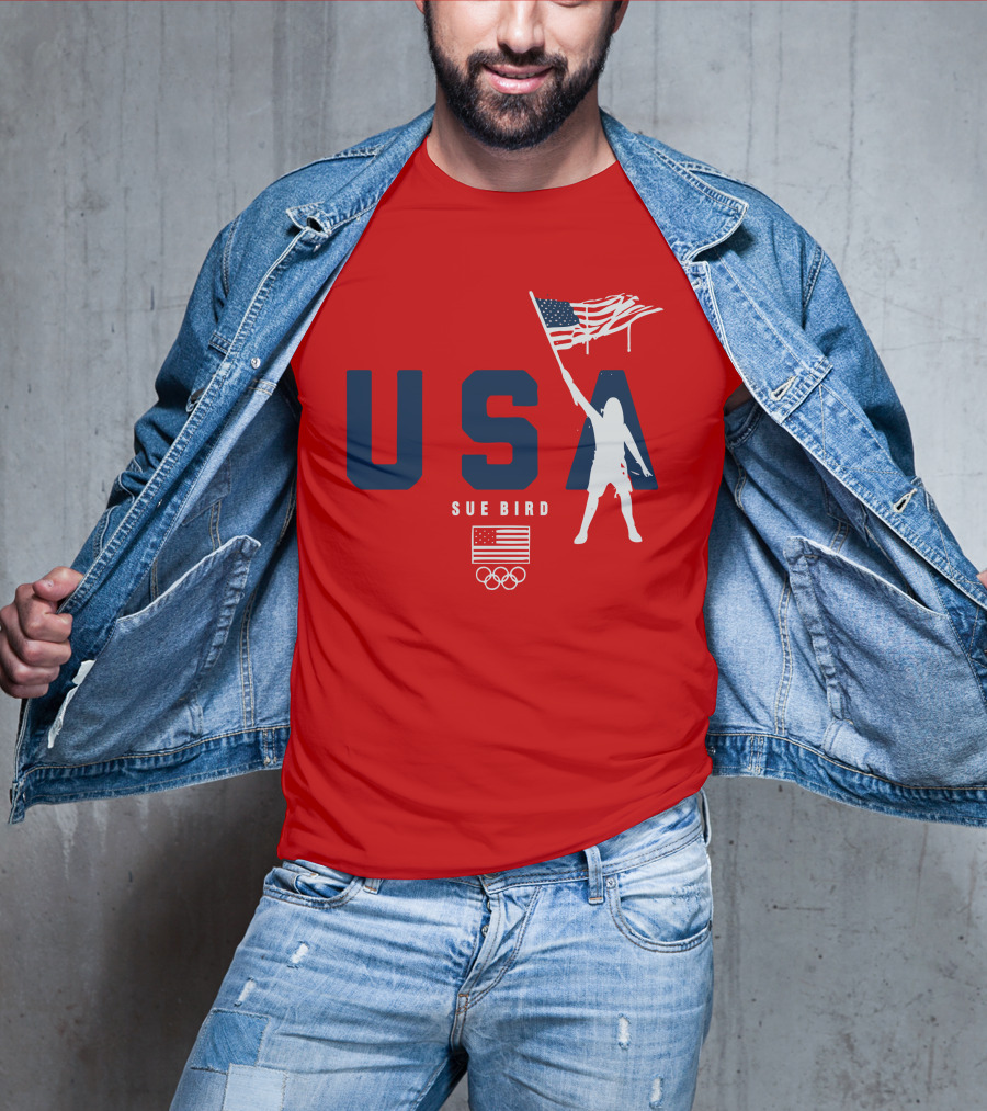 USA Sue Bird Flag Bearer Olympic T-Shirt