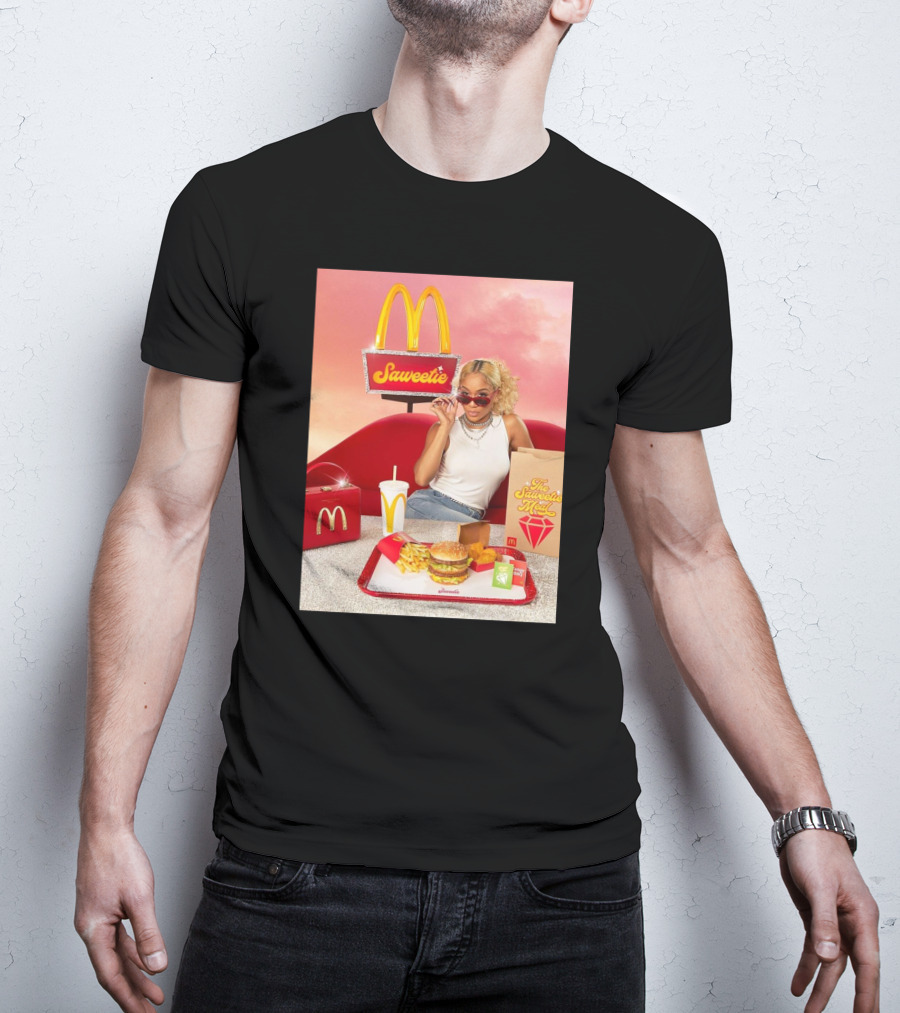 Saweetie Meal McDonald's Promo Featuring Iconic Branding And Menu Items T-Shirt