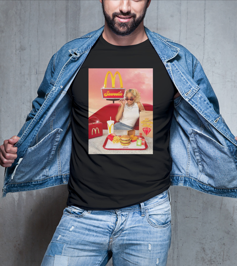 Saweetie Meal McDonald's Promo Featuring Iconic Branding And Menu Items T-Shirt