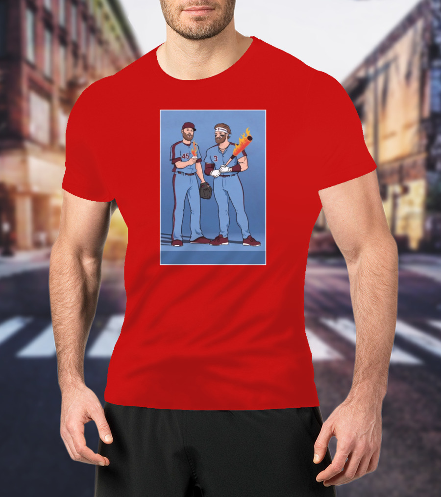 Bryce And Zack Flaming Baseball Bat T-Shirt