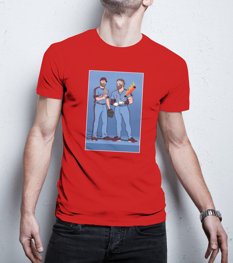 Bryce And Zack Flaming Baseball Bat T-Shirt