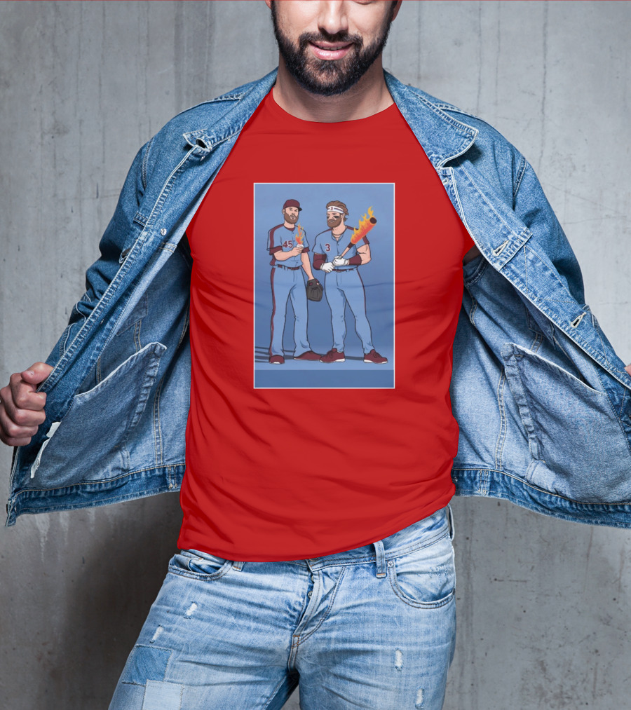 Bryce And Zack Flaming Baseball Bat T-Shirt