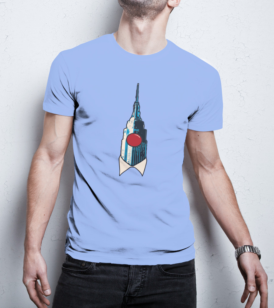Dave Portnoy The Empire State Building Clown Shirt Blue Background T-Shirt
