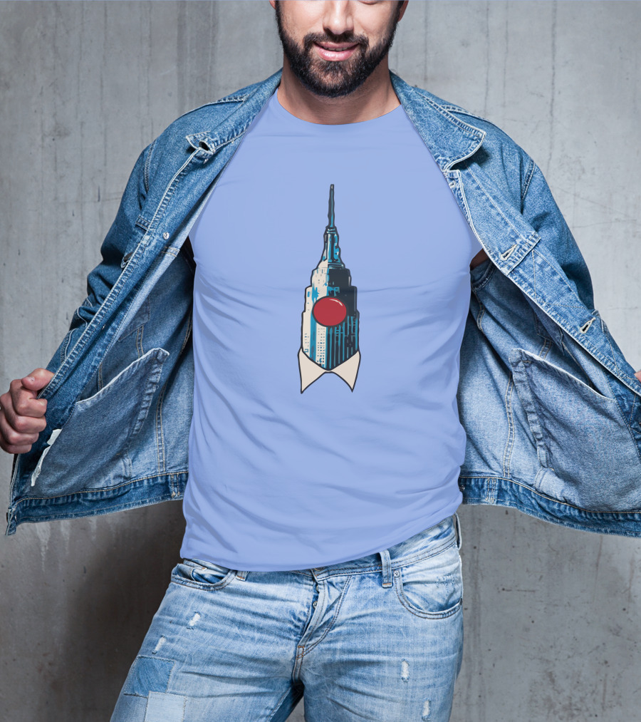 Dave Portnoy The Empire State Building Clown Shirt Blue Background T-Shirt