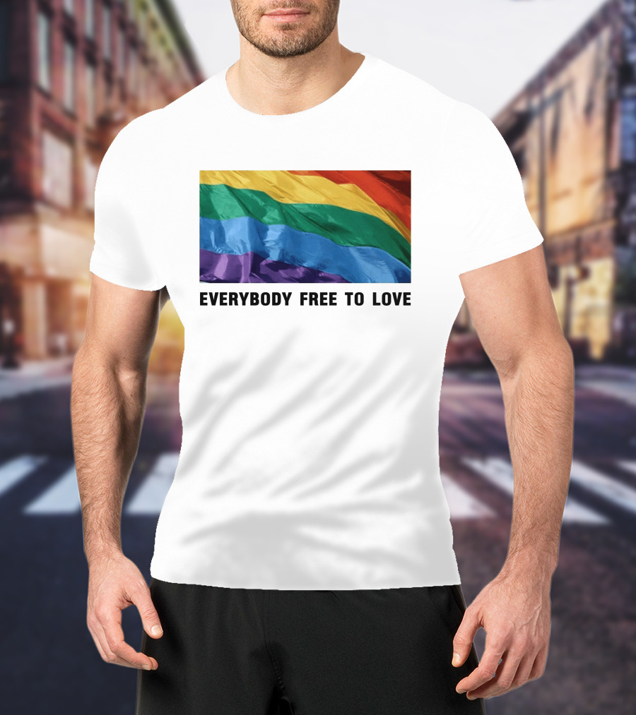 Everybody Free To Love Pride Rainbow Flag T-Shirt