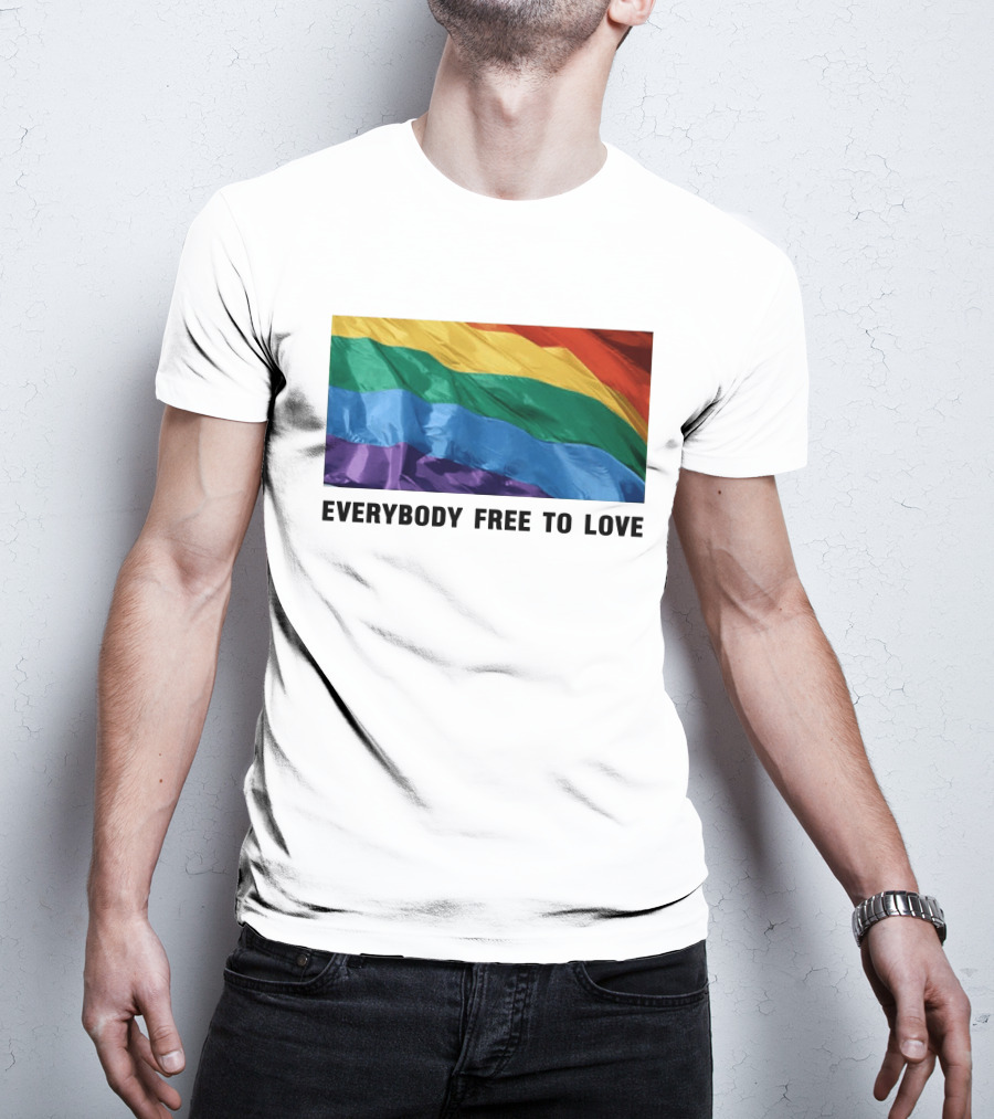Everybody Free To Love Pride Rainbow Flag T-Shirt