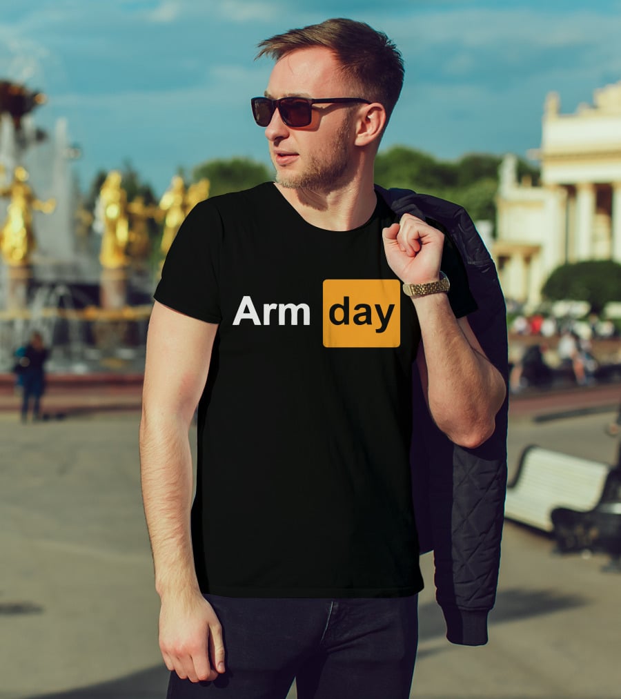 Arm Day Bodybuilding Workout Gym Motivation T-Shirt