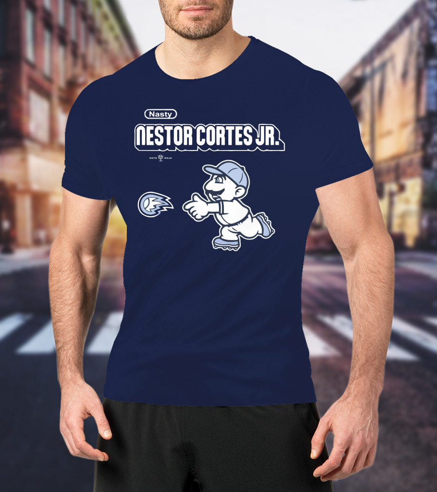 Nasty Nestor Cortes Jr. Cartoon Baseball New York Roto Wear T-Shirt