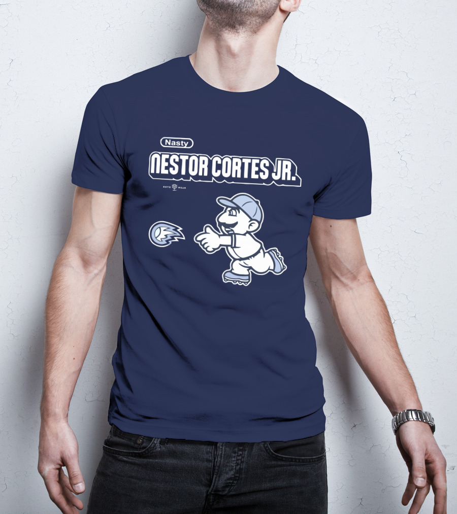 Nasty Nestor Cortes Jr. Cartoon Baseball New York Roto Wear T-Shirt