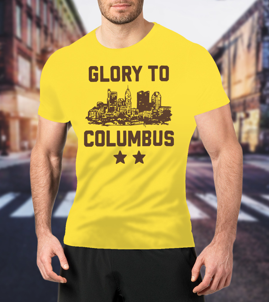 Glory To Columbus Skyline Two Stars T-Shirt