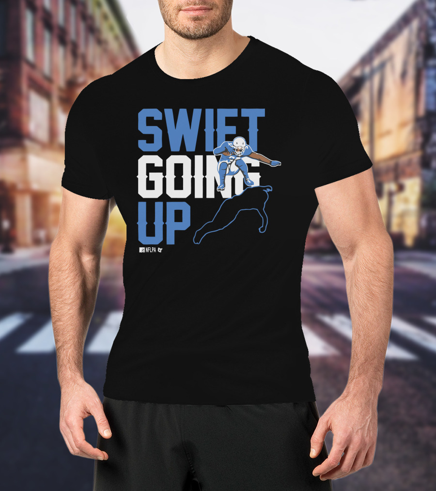 D'Andre Swift Going Up NFLPA Football Player Action T-Shirt