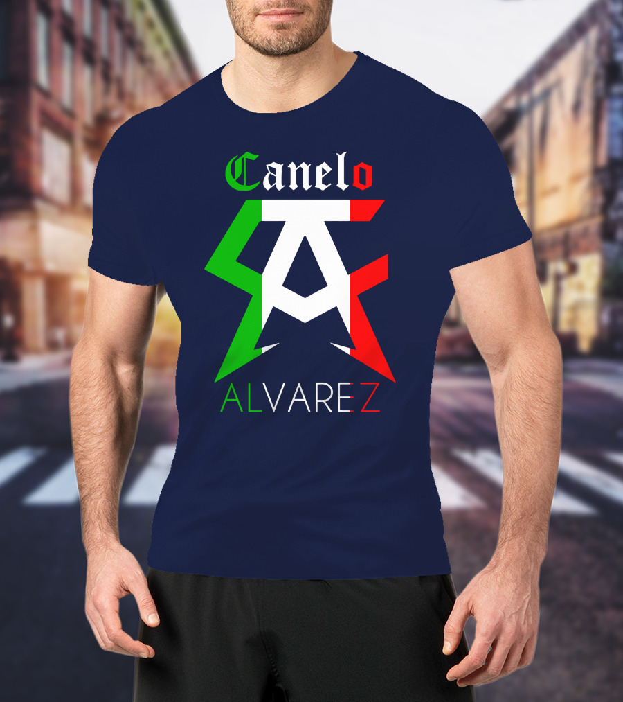 Canelo Alvarez Logo Mexican Flag Colors CA Initials T-Shirt