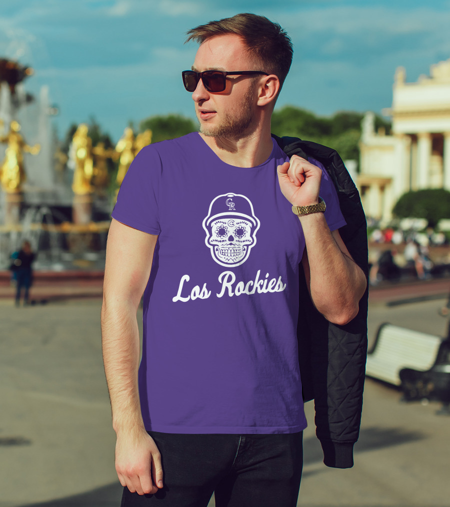 Los Rockies Calavera Sugar Skull Baseball Hat T-Shirt