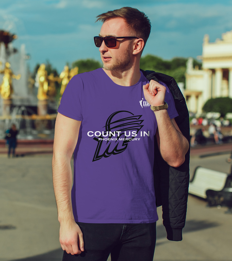 Count Us In Phoenix Mercury WNBA XXIII Logo Basketball T-Shirt