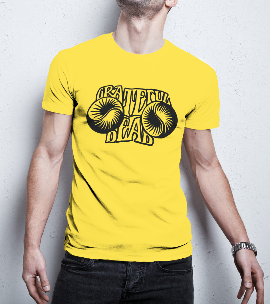 Grateful Dead Psychedelic Sunburst Yellow Background T-Shirt