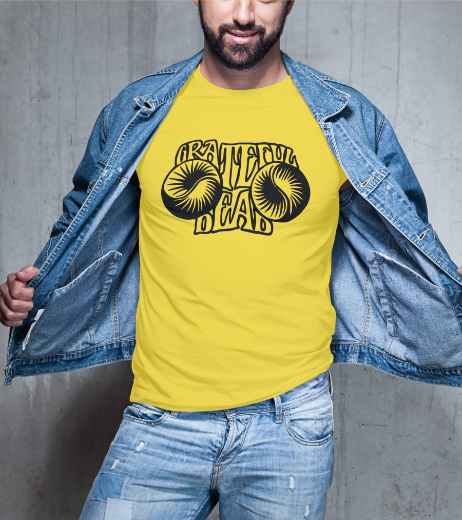 Grateful Dead Psychedelic Sunburst Yellow Background T-Shirt