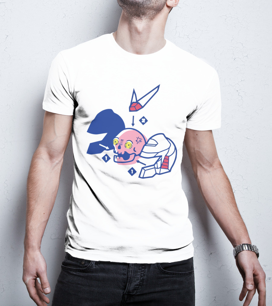 Pewdiepie Mecha Anatomy Skull Robot Disassembled T-Shirt