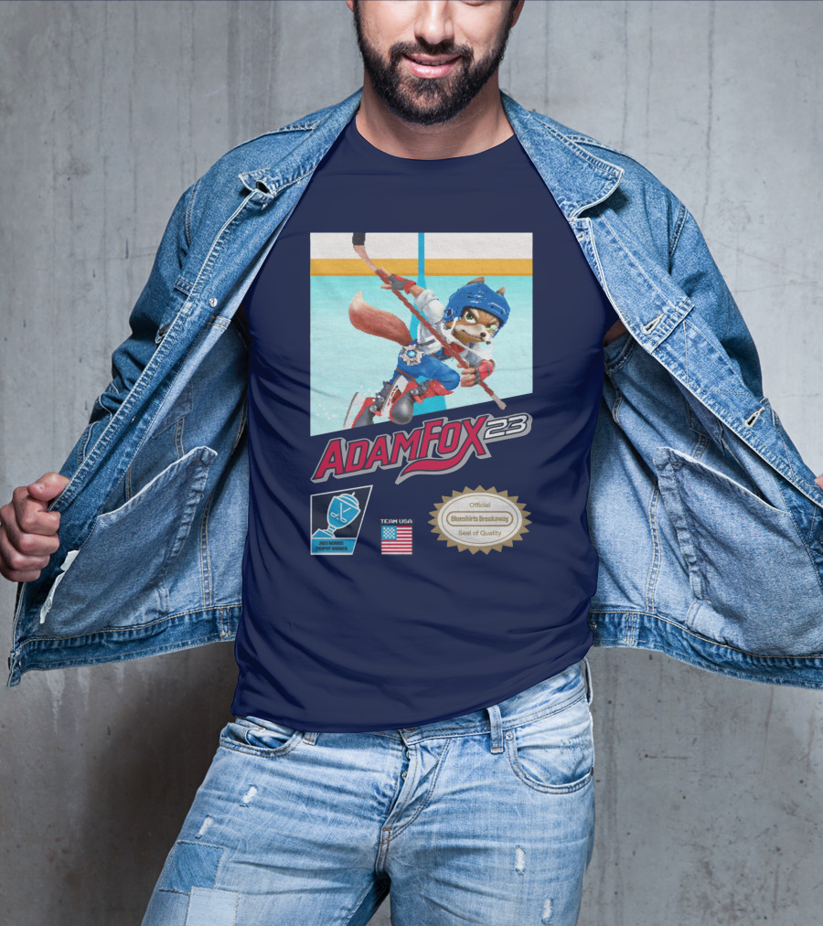 Adam Fox 23 Hockey USA Bluebirds Breakaway Seal Of Quality Team Winner T-Shirt