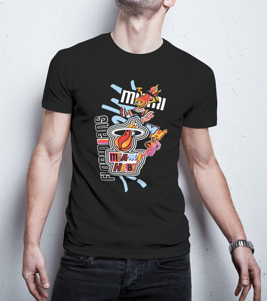Miami Heat Basketball Mashup Midnight Madness Florida Icons T-Shirt