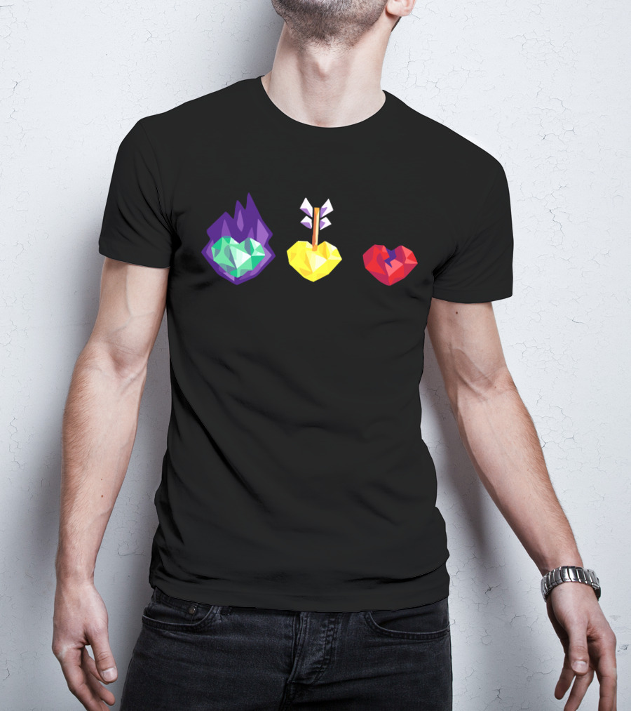 Grian 3 Lives Geometric Hearts With Flame Arrow And Broken T-Shirt