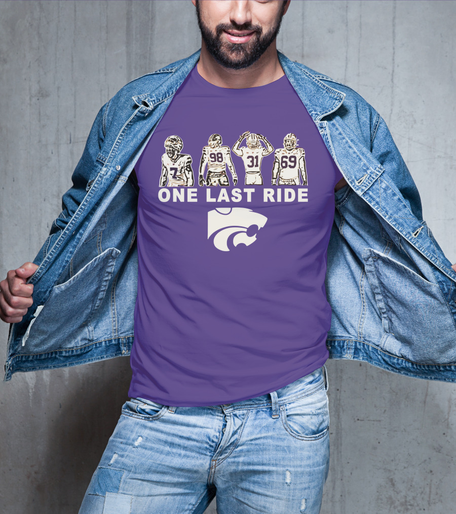 K-State Football One Last Ride Wildcats Players T-Shirt
