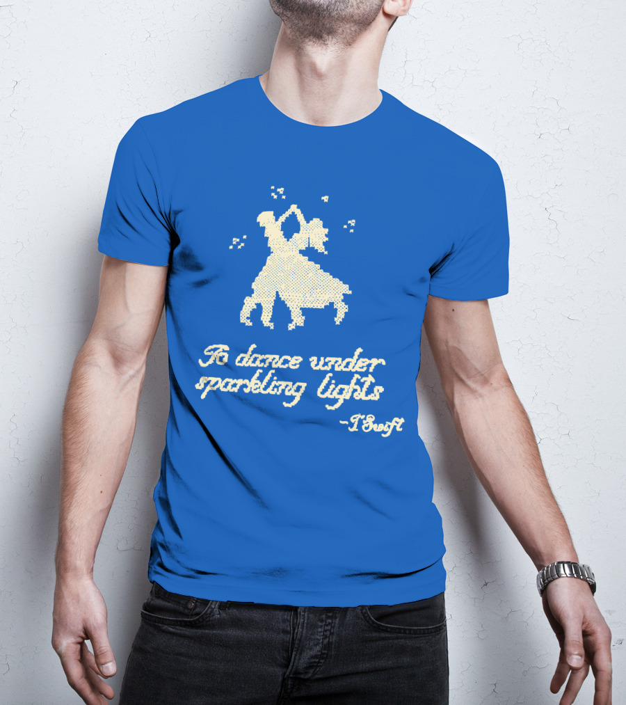 To Dance Under Sparkling Lights T Swift Christmas Tree Farm Blue T-Shirt