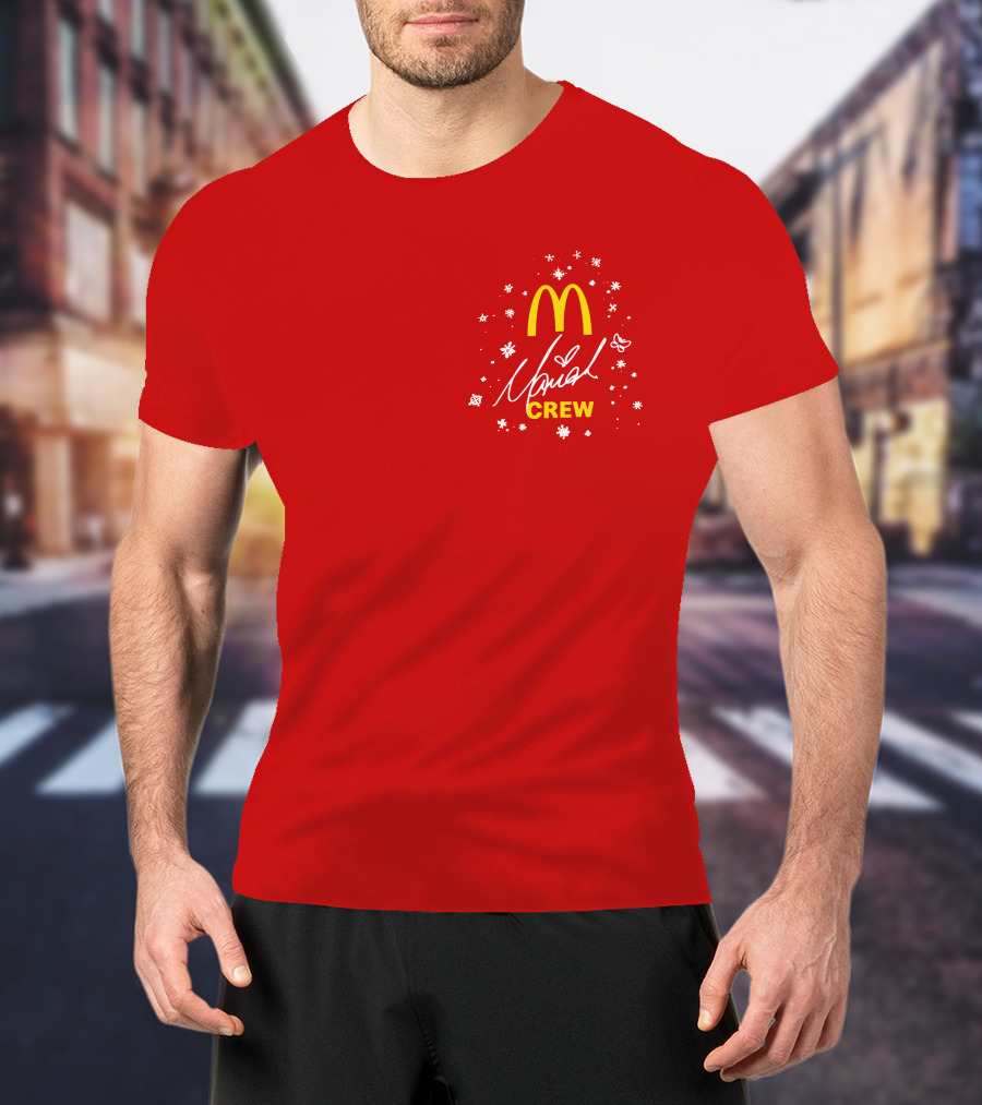 McDonald's Mariah Carey Crew Snowflakes Christmas Holiday T-Shirt