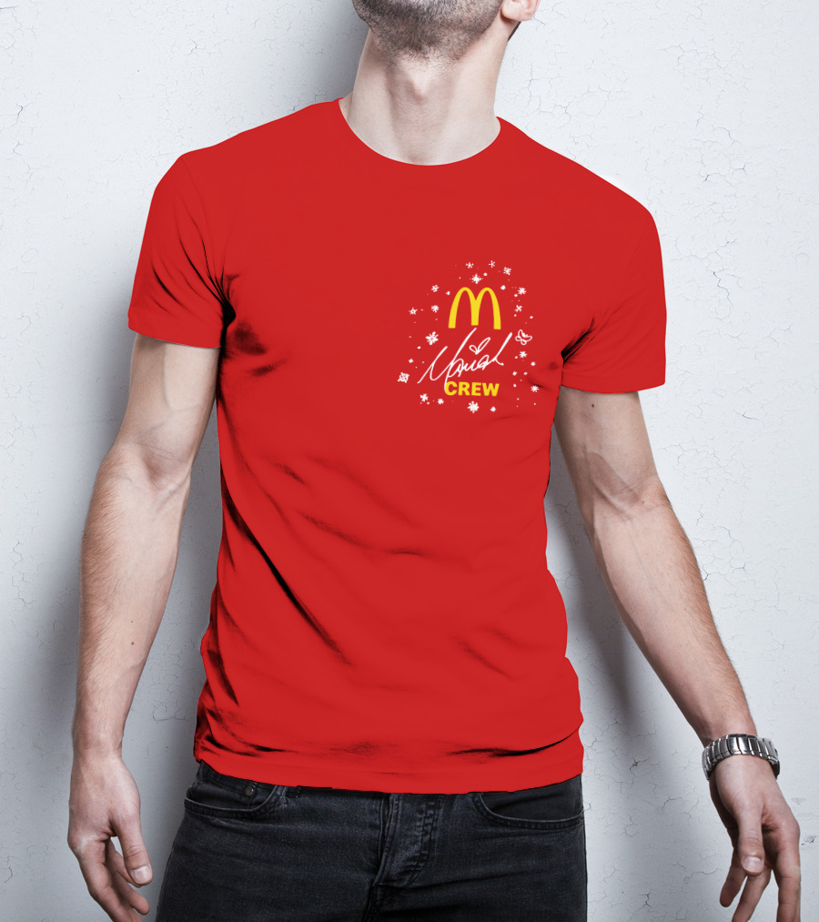 McDonald's Mariah Carey Crew Snowflakes Christmas Holiday T-Shirt