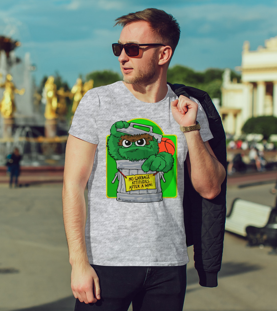 No Garbage Attitudes After A Win Eric Musselman Inspired Furry Trash Can Creature T-Shirt