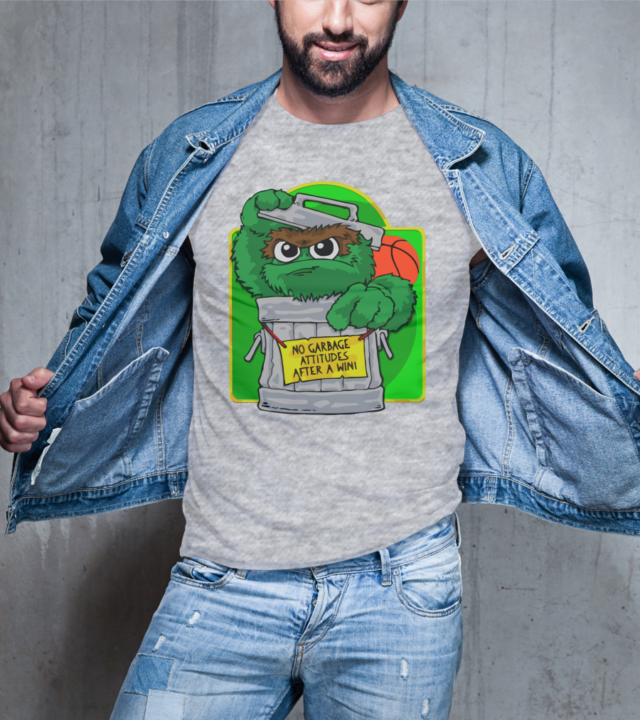 No Garbage Attitudes After A Win Eric Musselman Inspired Furry Trash Can Creature T-Shirt