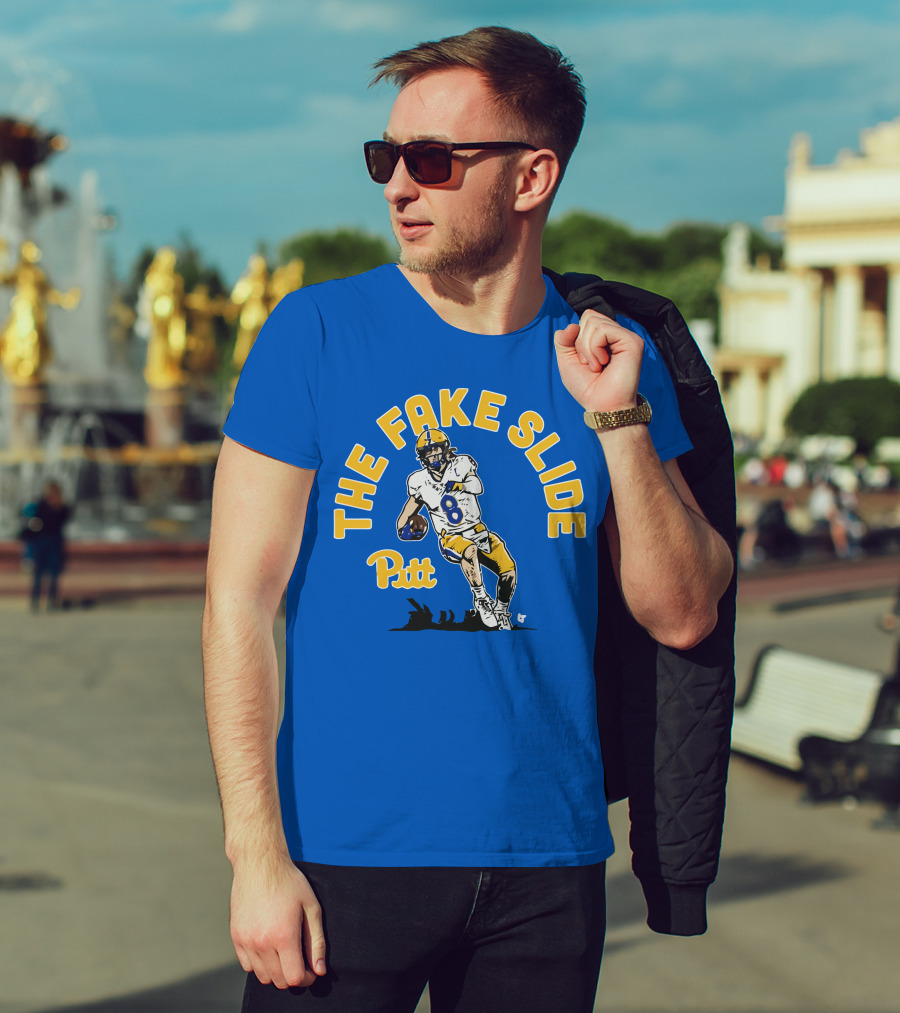 Pitt Kenny Pickett The Fake Slide Football Action T-Shirt