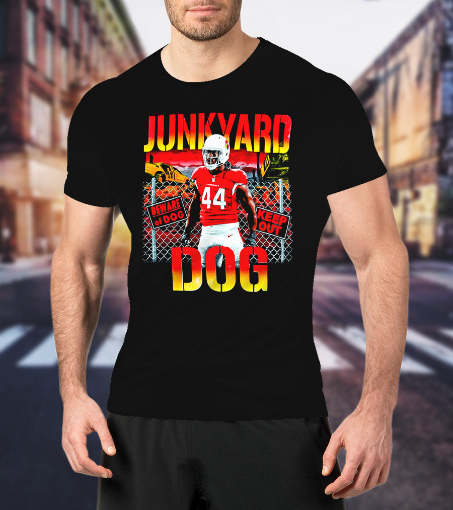 JunkYard Dog Beware Of Dog Keep Out 44 Football Player T-Shirt