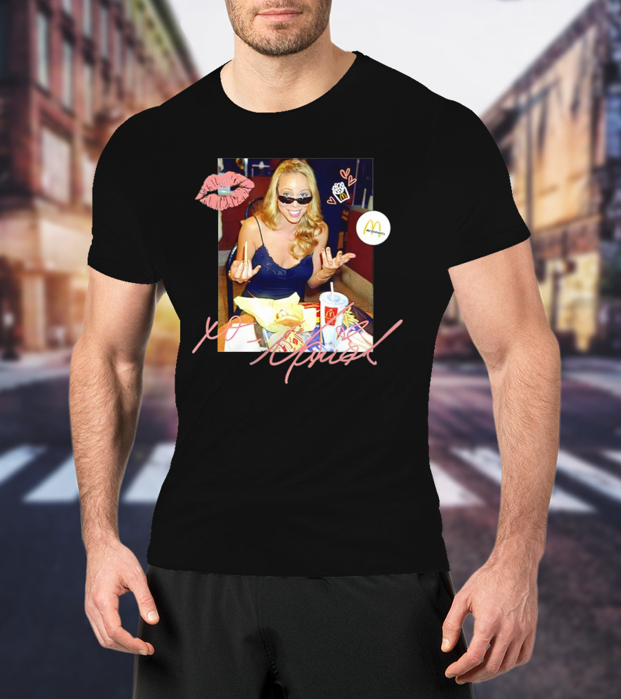 XO Mariah McDonald's Meal Lips Fries Cup T-Shirt